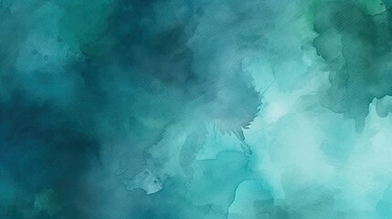 turquoise & black watercolor background with black waves , teal  blue green Abstract watercolor paint background
