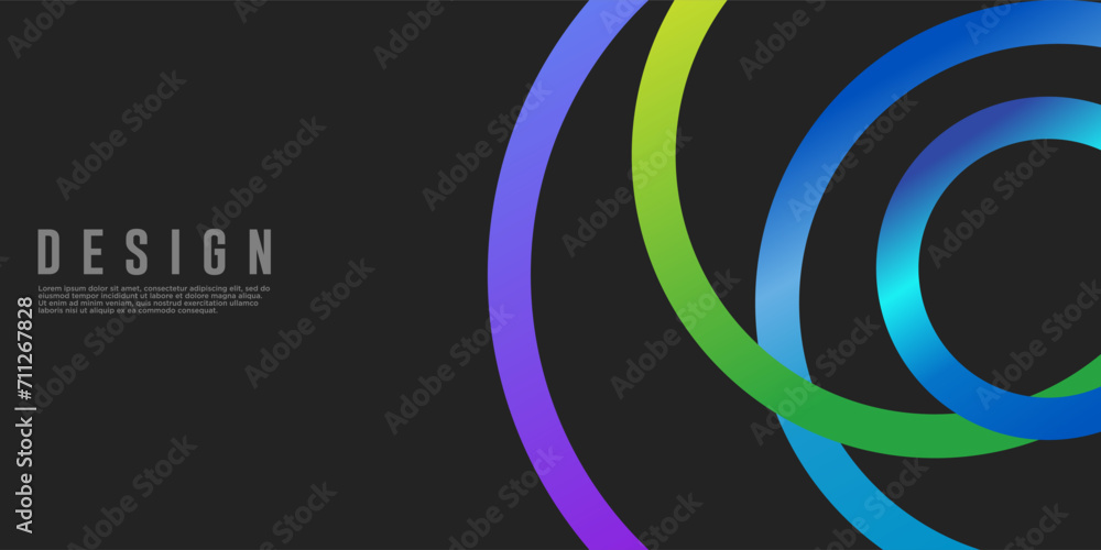 Wall mural modern gradient bright color. geometric background. abstract website landing page with circles illus