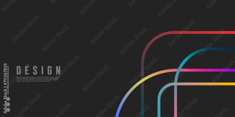 Wall mural modern gradient bright color. geometric background. abstract website landing page with circles illus