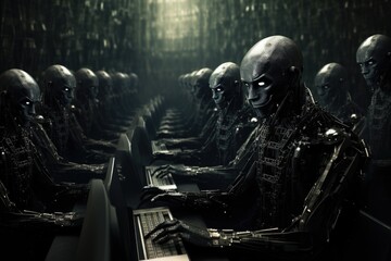 An extraterrestrial band of aliens gathers around a keyboard for an out-of-this-world jam session,...