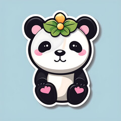 Fototapeta premium Dynamic Cuteness: Vector White Kawaii Panda Showcase