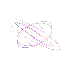 An abstract cut out transparent iridescent oval gradient shape futuristic pattern design element.