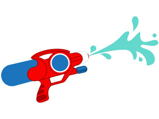 red water gun illustration
