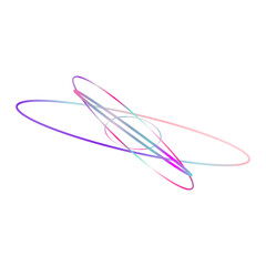 An abstract cut out transparent iridescent oval gradient shape futuristic pattern design element.