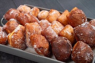 close up of dellicious homemade donuts