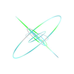 An abstract cut out transparent iridescent oval gradient shape futuristic pattern design element.