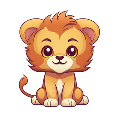 Obraz premium Lion Animal Cute 2d Illustration