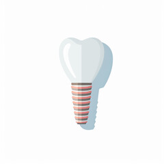 Dental implant tooth icon. AI illustration. Flat style. isolated on white background
