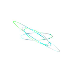 An abstract cut out transparent iridescent oval gradient shape futuristic pattern design element.