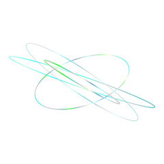 An abstract cut out transparent iridescent oval gradient shape futuristic pattern design element.