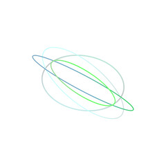 An abstract cut out transparent iridescent oval gradient shape futuristic pattern design element.