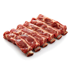 Fototapeta premium raw beef ribs isolated on white