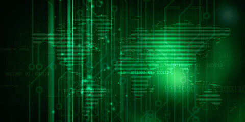 2d illustration Abstract futuristic electronic circuit technology background
