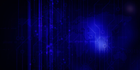 2d illustration Abstract futuristic electronic circuit technology background
