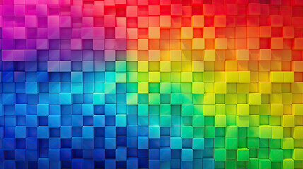 Playful Rainbow Pixel Pattern Background Ai Generative