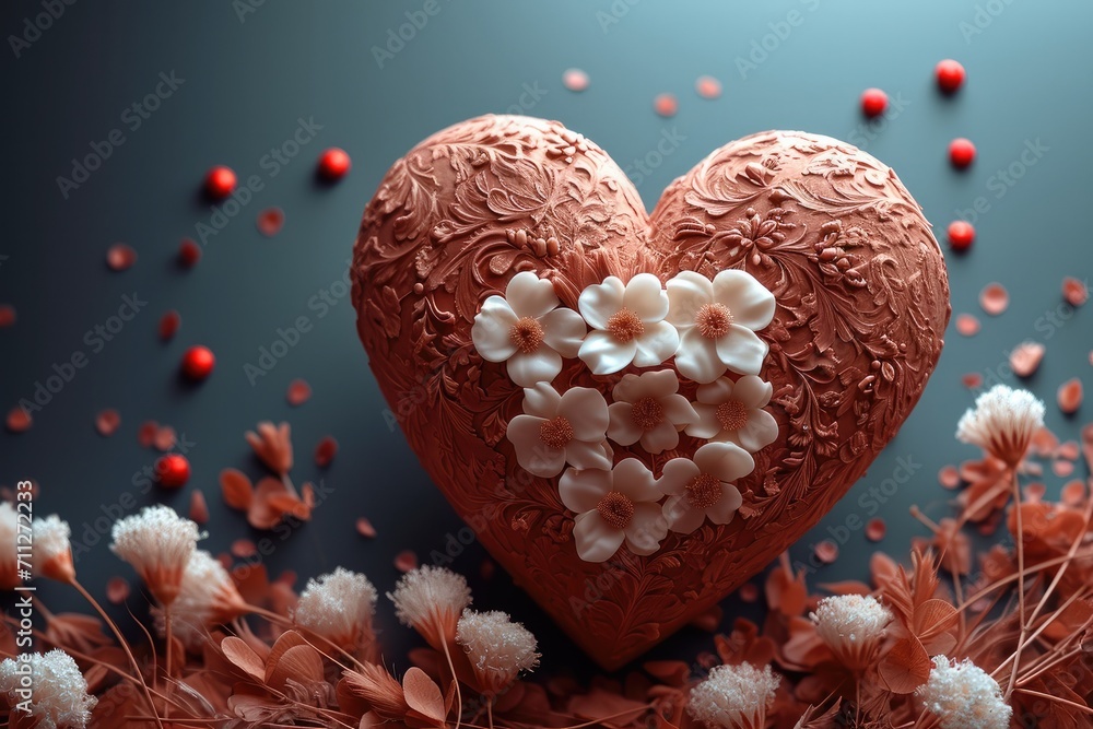 Poster decorative workpiece for congratulating on st. valentine's day. generative ai.