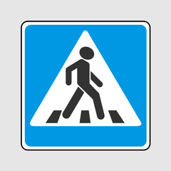 Pedestrian crossing, traffic sign. Vector illustration