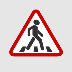 Pedestrian crossing, traffic sign. Vector illustration