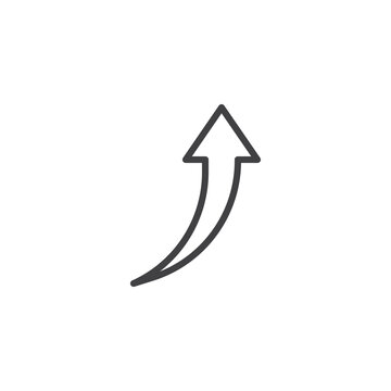 Curved Arrow Up line icon