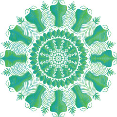 Circular flower mandala pattern for Henna, Mehndi, and Decoration. Decorative ornament in ethnic oriental style. Outline doodle hand draw vector illustration