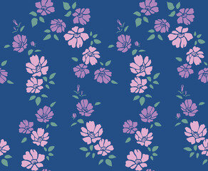 Japanese Sweet Flower Leaf Vector Seamless Pattern