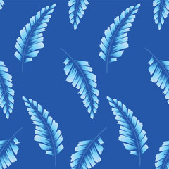 Japanese Tropical Leaf Vector Seamless Pattern