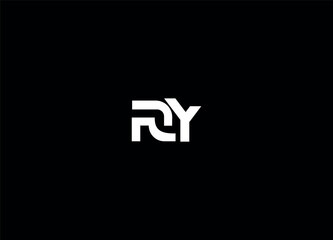 RY  initial logo design vector template and monogram logo - obrazy, fototapety, plakaty