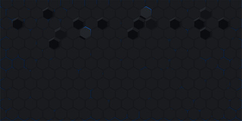 Dark Abstract Seamless Futuristic Simple Hexagonal Gaming Cyber Vector Tech Background
