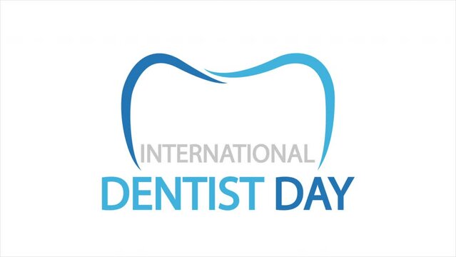 Dentist Day International Dental logo, art video illustration.