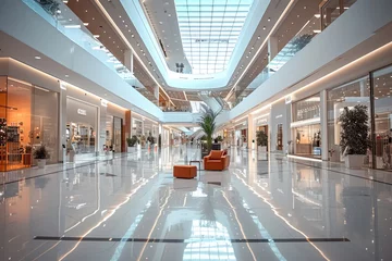 Deurstickers Modern shopping center. Generative AI. © visoot