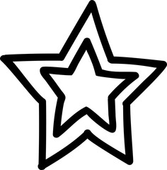Hand drawn doodle star isolated vector outline icon