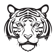 Tiger face silhouettes vector illustration
