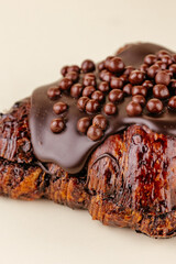 French croissant with chocolate cream