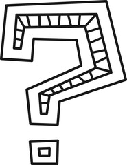 Question mark punctuation sign hand drawn doodle