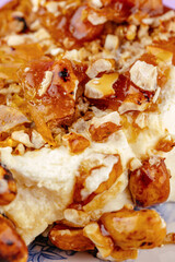 homemade puff pastry cake with buttercream