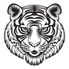 Tiger face silhouettes vector illustration