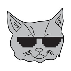 illustration of cute smiling Cat in sunglasses vector eps