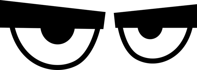 Angry cartoon eyes, comic eyesight tired sad look © Vector Tradition