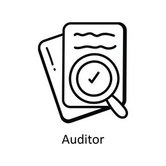 Auditor vector  outline doodle Design illustration. Symbol on White background EPS 10 File