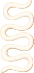 Mayonnaise sauce in form of wavy line on black