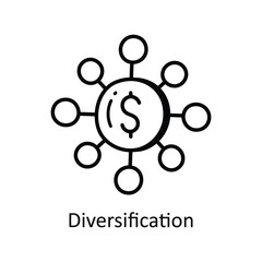 Diversification vector  outline doodle Design illustration. Symbol on White background EPS 10 File