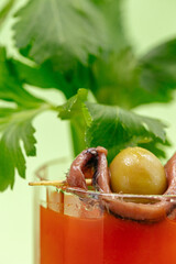 alcoholic cocktail bloody Mary in a glass
