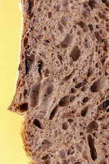 homemade bread on a yellow background