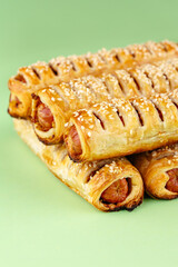 puff pastry bun with sausage