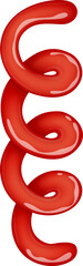 Red ketchup sauce, tomato cream wavy splash line