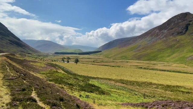 Amazing road in Cairnwell Pass in the Scottish Highlands, Scotland
