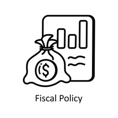 Fiscal Policy vector  outline doodle Design illustration. Symbol on White background EPS 10 File