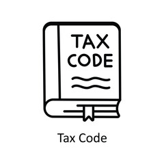 Tax Code vector  outline doodle Design illustration. Symbol on White background EPS 10 File