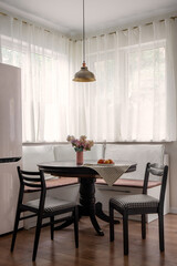 Old-fashioned style decorated dining area