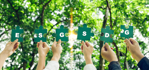 Environmental, social and governance, ESG with Sustainable Development Goals, SDGs.